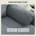 Soffa 2-sits med Sammetsklädsel Svart Tyg och Trä för Vardagsrum och Lounge Kompakt Soffa med Tjock Stoppning Bekväm och Modern Inredning Mjuk Sits