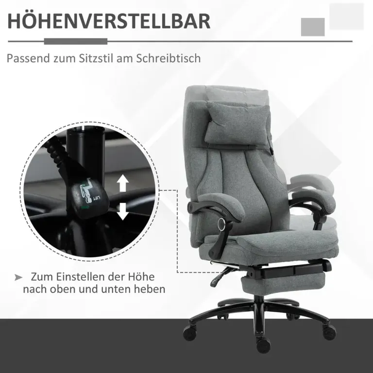Kontorsstol med Massagefunktion 64 x 74 x 109–117 cm