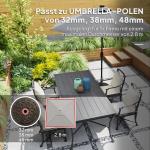 Parasollfot i Betong med Hjul Rund Design för Enkel Förflyttning Hållbar och Stabil Svart Betong för Rör 32, 38 och 48 mm