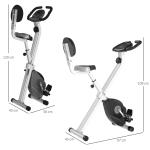 Motionscykel F-Bike Cykeltränare 8 Nivåer Magnetiskt Motstånd Höjdjusterbar Robust Stålram Svart Grå 43 X 97 X 109 Cm
