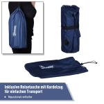 Luftmadrass Uppblåsbar Luftbädd Campingmadrass Liggunderlag PVC och Polyester Marinblå 195 X 138 X 10 Cm