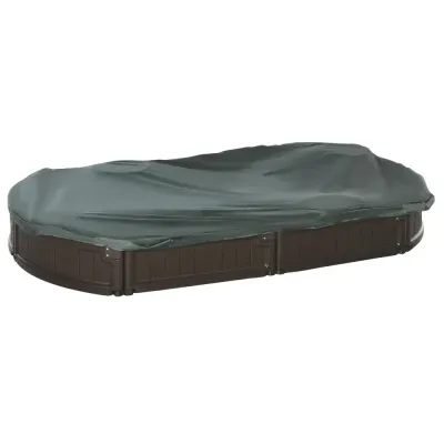 Sandlåda Leklåda Mörkgrön av HDPE 183 x 105 x 22,5 cm