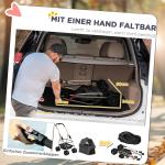 Hundvagn Husdjursvagn 3-i-1 Hopfällbar Grå av Tyg och Metall för Små Hundar och Katter Transportvagn med Hjul 4 kg