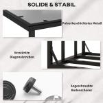 Vedställ Vedhylla Svart av Metall för Utomhus och Inomhus med Vattentätt Lock Lastkapacitet 2000 kg 185 x 62 x 184 cm