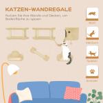 Kattklättervägg Klösmöbel 5 Delar Set med Hus Beige av Plysch för Katter upp till 5 kg Väggmonterad Ram med Hoppplattformar