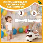 Gåbil Dino-Design Gräddvit och Brun Plast för Barn Leksaksbil med Ljud och Ljus Säker Konstruktion med 4 Hjul Rolig Lek