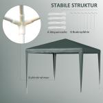 Paviljong med Klicksystem och Rostfri Ram för Snabbt Uppställ i Trädgård Hållbar och Stabil Mörkgrön Polyester och Stål 2,7 x 2,7 m