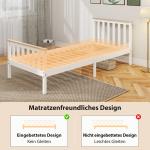 Sängram för Enkelsäng i Trä med Förvaringsutrymme och Naturvänlig Design Hållbar och Stabil Vit Massivt Trä för Sovrum och Hemmet