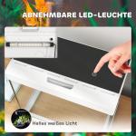 Akvarium Fisktank med Filtersystem Vit av Glas för Tropiska Fiskar Kompakt Akvarium med LED Belysning 17 L