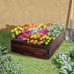 Upphöjd Bädd Plantering Grönsaksbädd Örtbädd Massivt Trä Mörkbrun 60 X 60 X 23 Cm