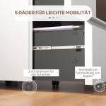 Rullcontainer Arkivskåp Vit av Stål för Kontor och Hemmakontor Låsbar Kontorscontainer med 2 Lådor A4 Format 37 x 43,5 x 67,5 cm