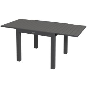 Trädgårdsbord Matbord Grå av Aluminium för Balkong och Trädgård Utbyggbart Uteplatsbord för 6 Personer 81-162 x 80 x 75 cm