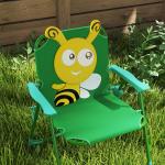 Trädgårdsmöbler för Barn med Stolar, Bord och Parasoll, Bee Design, Grön+Gul