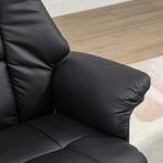 Relaxstol TV-Stol Svart av Konstläder och Metall för Vardagsrum Elektriskt Tippbar 130° med Pall och Liggfunktion Bekväm 77 x 89 x 110 cm