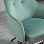 Retro Kontorsstol i Grönt Tyg, Ergonomisk Skrivbordsstol med Vippfunktion, Bekväm Arbetsstol för Hemmakontor, Grön, 120 kg
