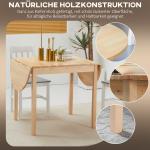 Fällbart Matbord i Trä, Drop Leaf Design, för 6 Personer, Naturträ, 140 x 70 x 75 cm