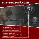 Höjdjusterbar Stansboll, 360° Roterbar, Inklusive Boxningsbandage, Svart, 80,5 x 48 x 163–205 cm