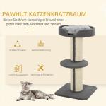 Robust Klösträd med Plattform, Stabilt Klöspelare i Sisal för Stora Katter, Hållbar Konstruktion för Lek och Vila, Grå, 30 kg