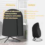 Skyddsöverdrag för Hängstol Svart av Oxford Material för Trädgårdsmöbler Vattentätt med UV-Skydd och Dragkedja Ø 128 x 190 cm
