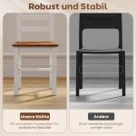 Matsalsset, Matbord med 4 Stolar i Furu, Brun+Vit
