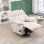 Massagestol med Värme- och Lutningsfunktion, Roterbar, upp till 150 kg, Metallram, Beige, 98 x 90 x 98 cm