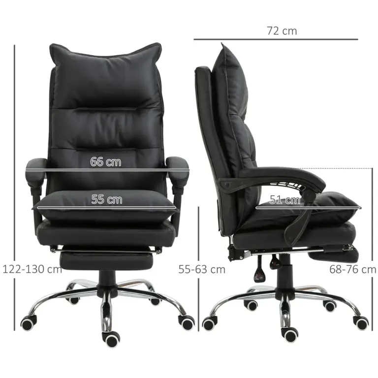 Ergonomisk Kontorsstol med Armstöd och Fotstöd