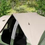 Campingtält Tunneltält för 8 Personer Mörkgrön av Polyester för Camping och Trädgård Vindtätt Familjetält med 2 Rum 2000 mm