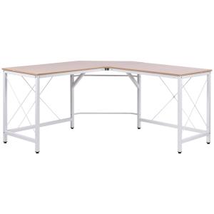 L-Format Hörnskrivbord Modern Design Rymligt Vinkelskrivbord MDF för Hemmakontor Naturlig Träfinish Natur 150 X 150 X 76 Cm