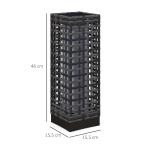 Sollampa Rottinglampa Grå av Stål och Rotting för Balkong Vattentät Väg Ljus med Ljussensor Automatisk LED Trädgårdslampa