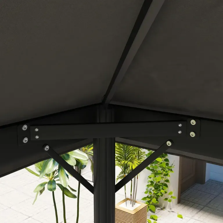 Ersättningstak för Paviljong Dubbeltak Mörkgrå 3 x 4 m