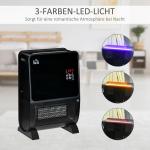 Mini Elektrisk Kamin för Bord, Kompakt Värmefläkt med LED-Eld, Portabel Värmare för Skrivbord och Vardagsrum, Vit, 30,5 x 18 x 35 cm, 1500 W