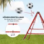 Fotbollsmål Rebounder Röd av Stål för Fotbollsträning Dubbelsidig Kickback Vägg Justerbar 100 x 95 x 90 cm