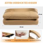 Ergonomisk Kontorsstol med Svankstöd, Hopfällbart Armstöd och Fotstöd, Ljusbrun