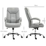 Kontorsstol Skrivbordsstol Ljusgrå av Nylon och Metall för Kontor Ergonomisk Snurrstol med Nackstöd 65 x 78 x 110-118 cm