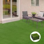 Konstgräs med Dräneringsfunktion, 6 500 Fibrer/m², 25 mm, Grön, Set om 10 st à 30 x 30 cm