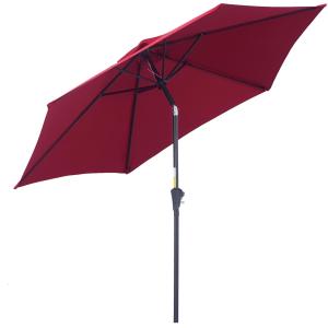 Fällbart Parasoll Trädgårdsparaply Marknadsparaply med Handvev Aluminium 2,6 M 180 G/M² Polyester Röd