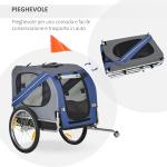 Cykelvagn för Hundtransport Rymlig Hundkärra med Regnskydd och God Ventilation Blå 130 X 73 X 90 Cm