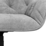 Snurrstol Arbetsstol Ljusgrå av Sammetslook och Metall för Vardagsrum och Kontor Höj och Sänkbar Ergonomisk