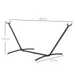 Hängmattsram Metallstativ med Krokar 280 X 120 X 110 Cm upp till 120 Kg för Trädgård och Strand