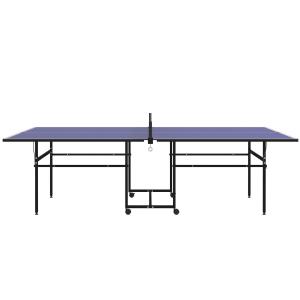 Bordtennisbord Pingisbord Blå av Stål och MDF för Utomhus och Inomhus Hopfällbart med Hjul och Spelset 274 x 152,5 x 75,5 cm