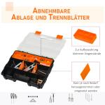 Verktygsförvaringslåda, 4-pack, Multifunktionell Sorteringslåda för Smådelar, Plast, Orange + Svart, 28,7 x 22,5 x 5,5 cm
