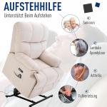 Massagestol med Uppresningshjälp, Elektrisk Relaxfåtölj med Värmefunktion, Justerbar Vilostol med Fjärrkontroll, Plysch