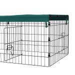 Smådjurshage för Kaniner och Marsvin med Nätväggar och Säker Konstruktion för Utomhusbruk Hållbar och Stabil Grön och Svart Metall 185 x 75 x 50 cm
