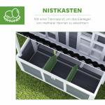 Hönshus med Bolåda för 4-6 Kycklingar, Vattentätt Tak i Gran och Plast, Ljusgrå, 100x86x100 cm