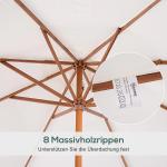 Träparasoll Trädgårdsparasoll Balkongparasoll med Justerbar Höjd Klassisk Design för Utomhusbruk Kräm 2,5 M