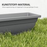 Blomkrukor Planteringskrukor Set med 5 Grå av Plast för Inomhus och Utomhus Stapelbara Krukor 59 x 21 x 16 cm