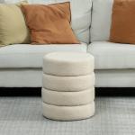 Rund Pall i Teddyfleece upp till 120 kg, Beige, Ø40x45 cm