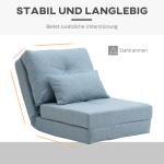 Golvstol, Vikmadrass, 2-i-1 Design med Avtagbar Kudde, 60 x 80 x 56 cm, Himmelsblå