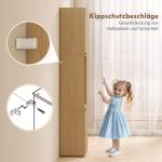 Badrumsskåp Högt Ekfärgad Trä för Badrum och Hall Förvaring 6 Hyllplan med Dörrar och Öppna Fack Robust och Platsbesparande Design