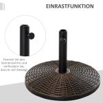 Tung Parasollfot Korgdesign Rund Paraplyhållare Cement och Harts Väderbeständig Antik Bronsfinish Brons 53 X 40 Cm 25 Kg